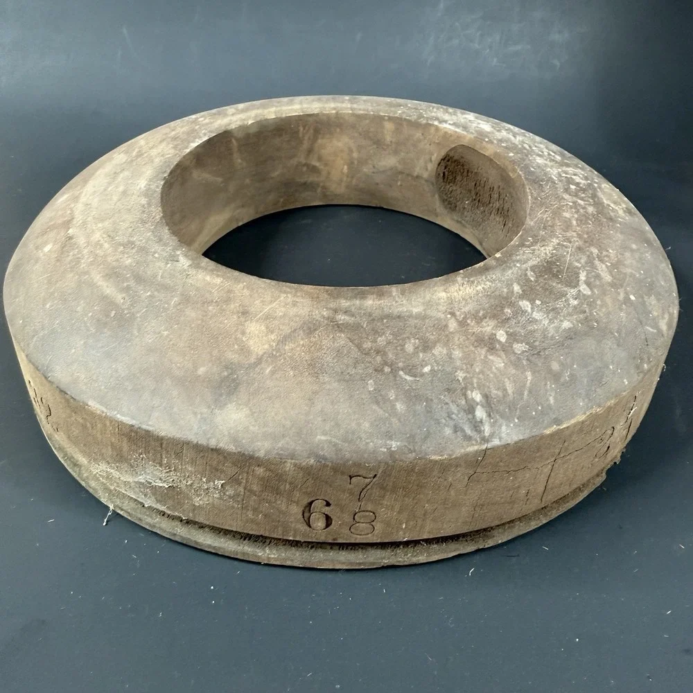 Vtg Hatters Supply House Industrial Wooden Millinery Hat Mold Block Form #32